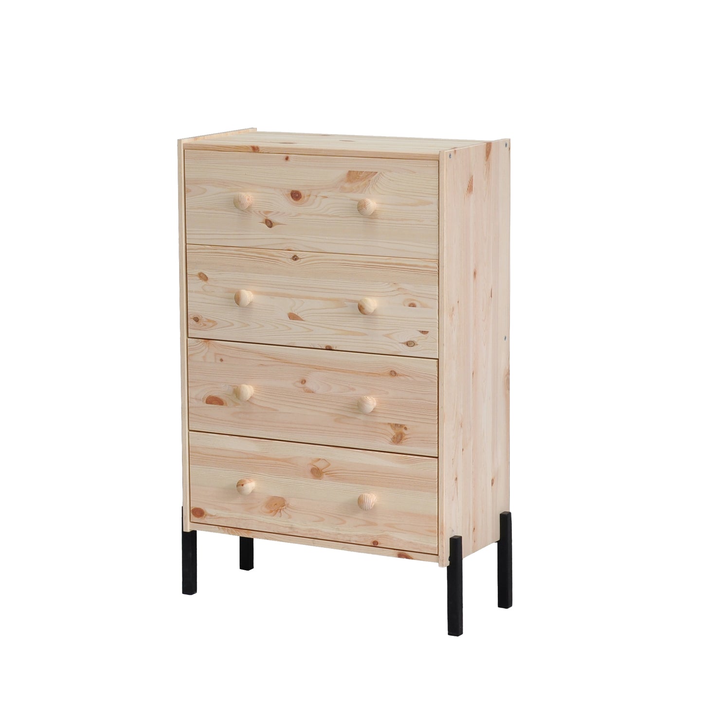 Kommode "Orskar" 98 cm, 4 Schuhe mit Eisenfüßen, farblos