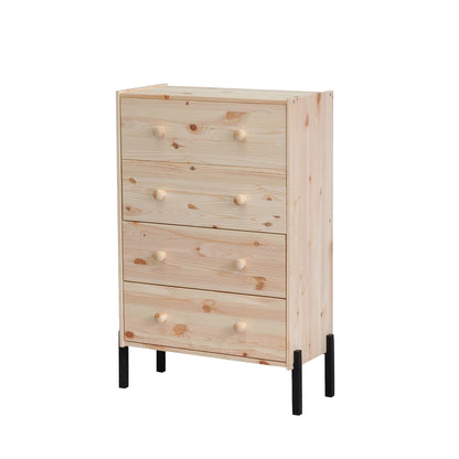 Kommode "Orskar" 98 cm, 4 Schuhe mit Eisenfüßen, farblos