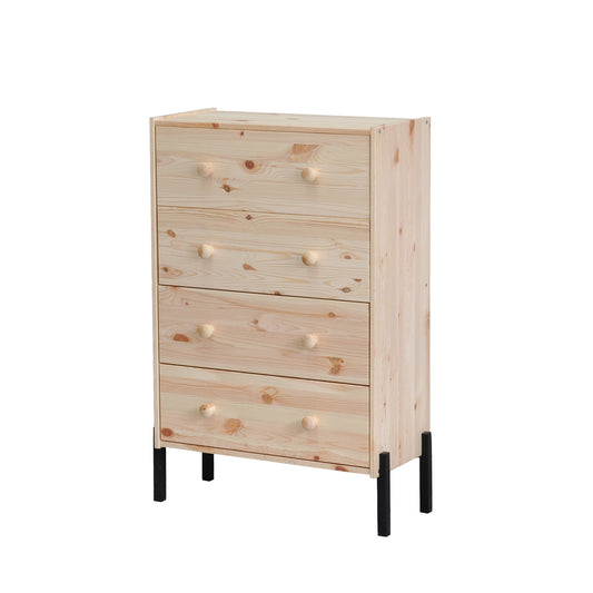 Kommode "Orskar" 98 cm, 4 Schuhe mit Eisenfüßen, farblos