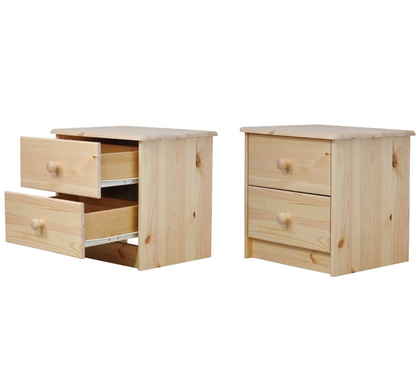 Kommode Schrank solide Kiefer 2 Schubladen 40 cm / Lack