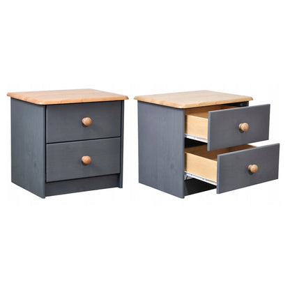 Kommode Schrank solide Kiefer 2 Schubladen 42 cm weiße Antiquitäten