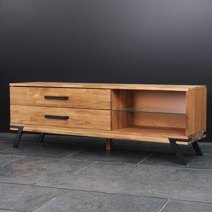 TV-Schrank "Luleälven", aus massiver Eiche, auf Metallbeinen